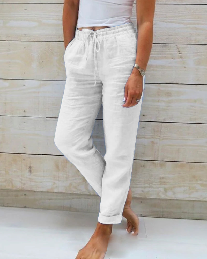 Paige | Women’s Cropped Leisure Trousers with Drawstring