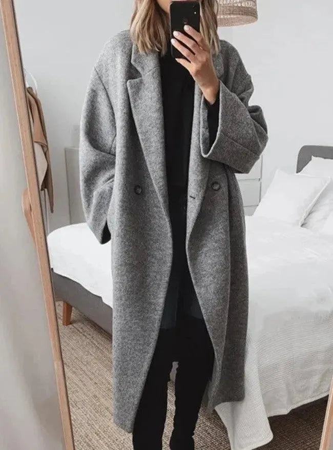 Elise | Sophisticated Oversized Button-Front Winter Coat for Women
