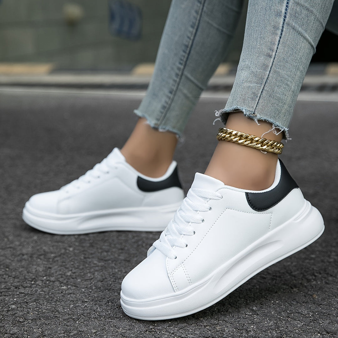 Ava | Women’s Minimalist White Leather Sneakers