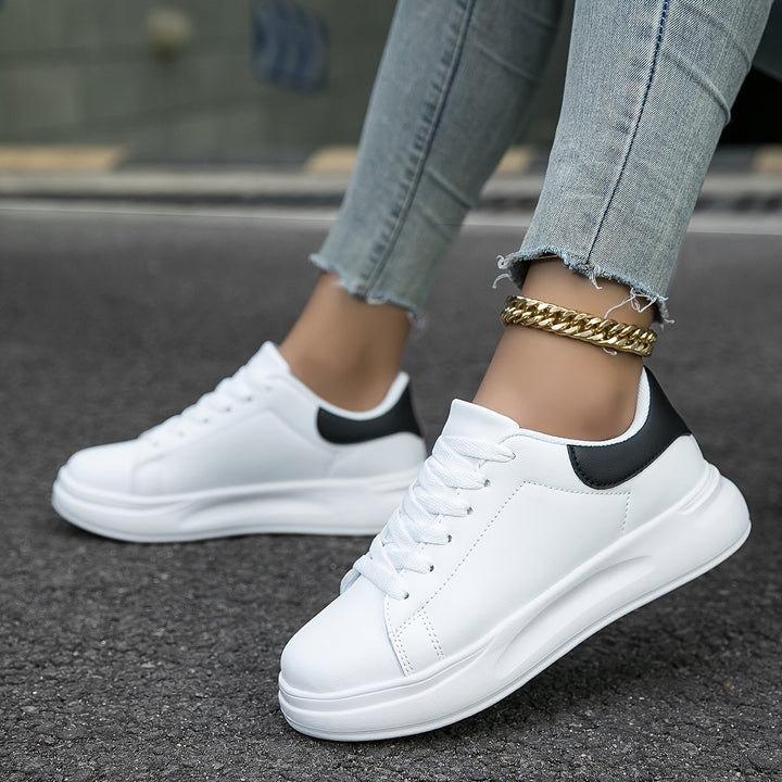 Ava | Women’s Minimalist White Leather Sneakers