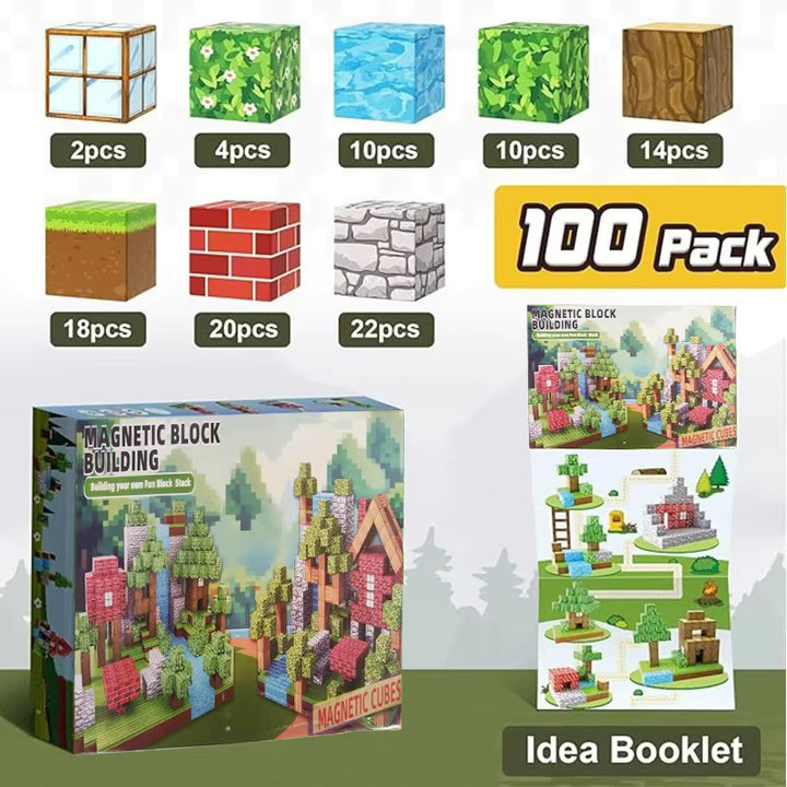 100-piece magnetic building cube set - product photo 2