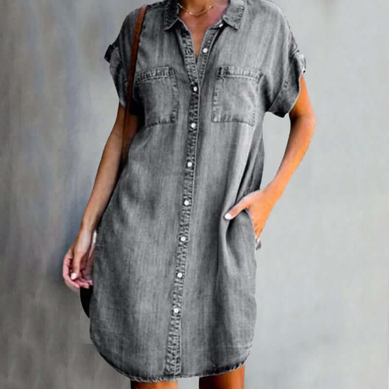 Phoebe | Women’s Casual Denim Shirt Dress