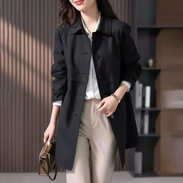 Clara | Modern Single-Button Short Trench Coat For Women