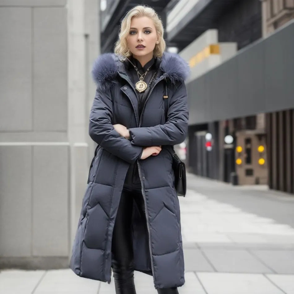 Elena | Hood-Trimmed Quilted Winter Coat for Women