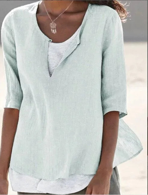 Megan | Women’s Casual Layered Summer Blouse