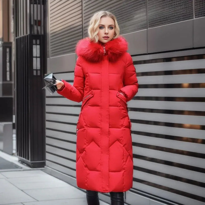 Elena | Hood-Trimmed Quilted Winter Coat for Women