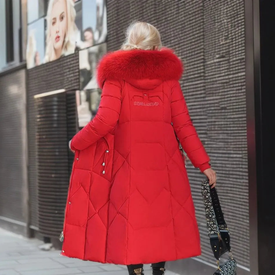 Elena | Hood-Trimmed Quilted Winter Coat for Women