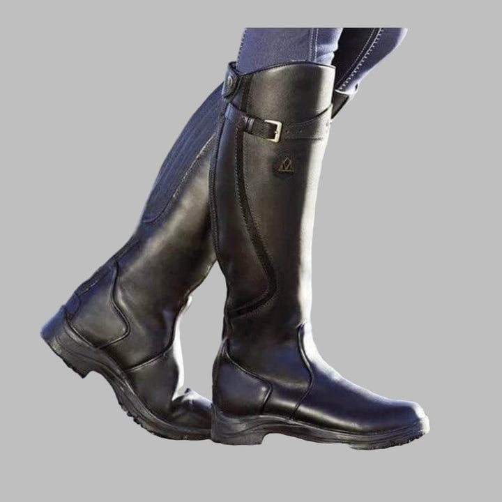 Aria | Rugged Leather Trekking Boots With Secure Strap Support For Women