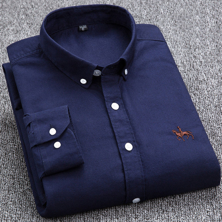Leo | Men’s Refined Long-Sleeve Check Shirt With Buttoned Front