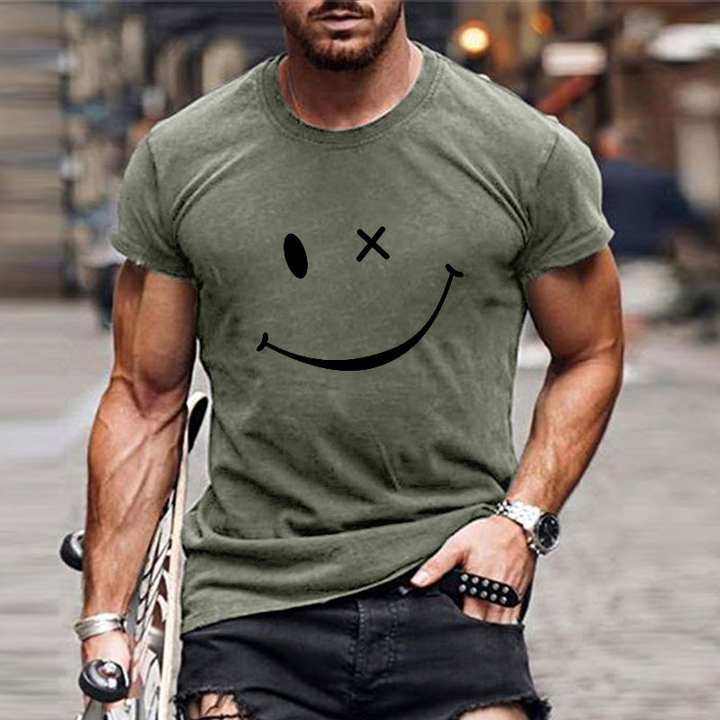Ryder | Men’s Vintage Smiley Print Round Neck T-Shirt