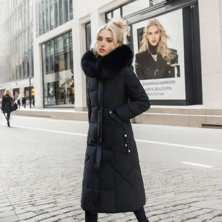 Elena | Hood-Trimmed Quilted Winter Coat for Women