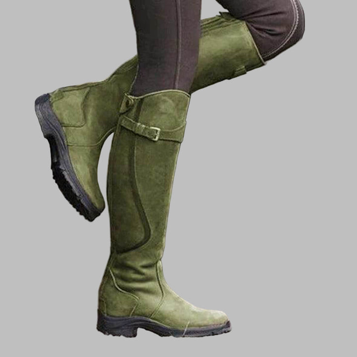 Aria | Rugged Leather Trekking Boots With Secure Strap Support For Women