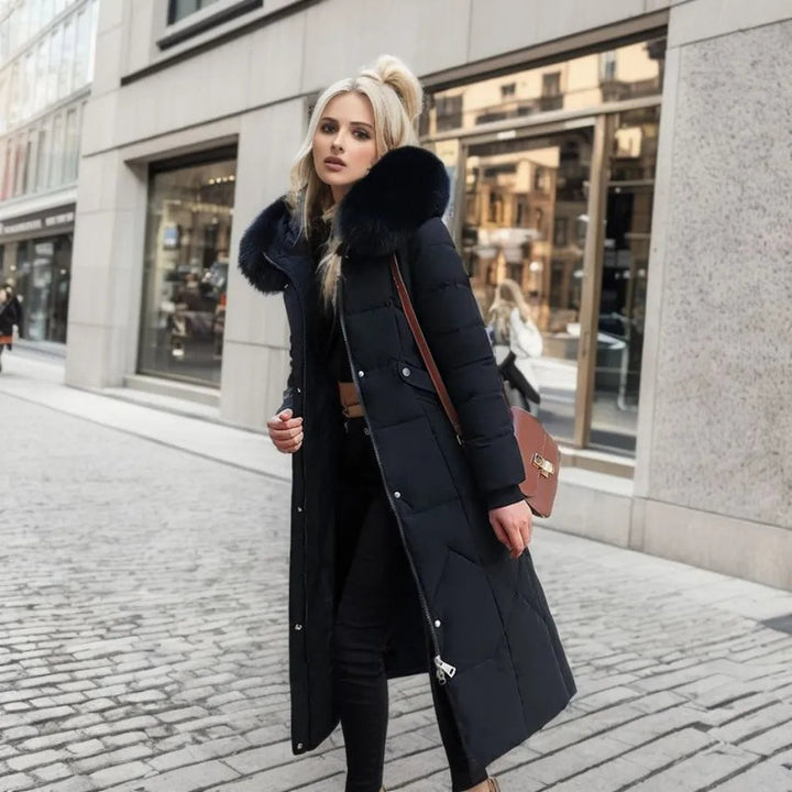 Elena | Hood-Trimmed Quilted Winter Coat for Women