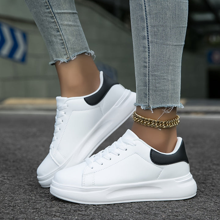 Ava | Women’s Minimalist White Leather Sneakers