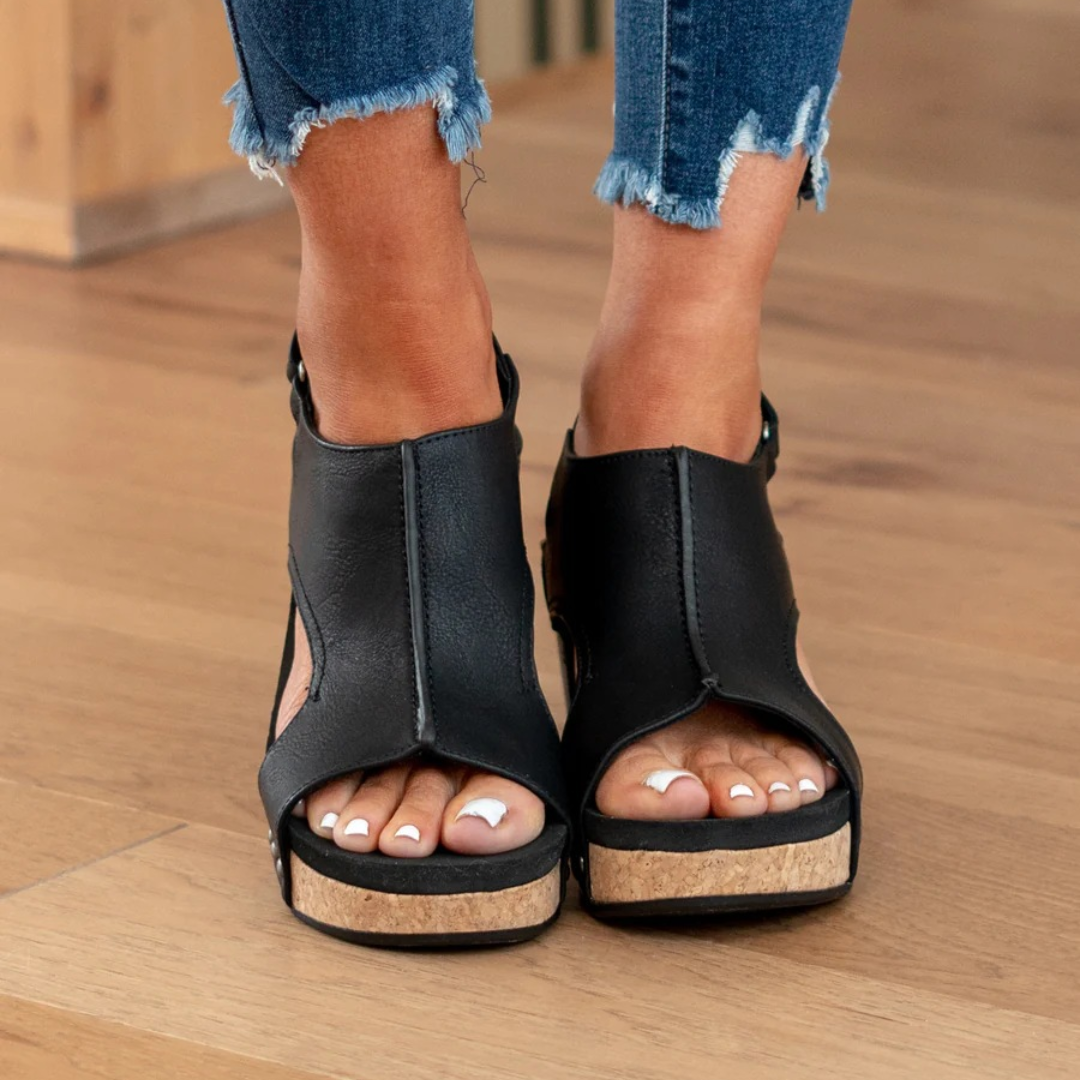 Linda | Elegant Suede Wedge Sandals For Women