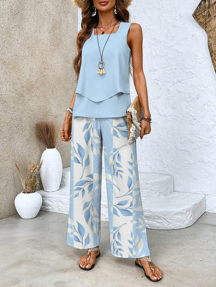 Coraline | Coordinated Sleeveless Top And Wide-Leg Set For Women