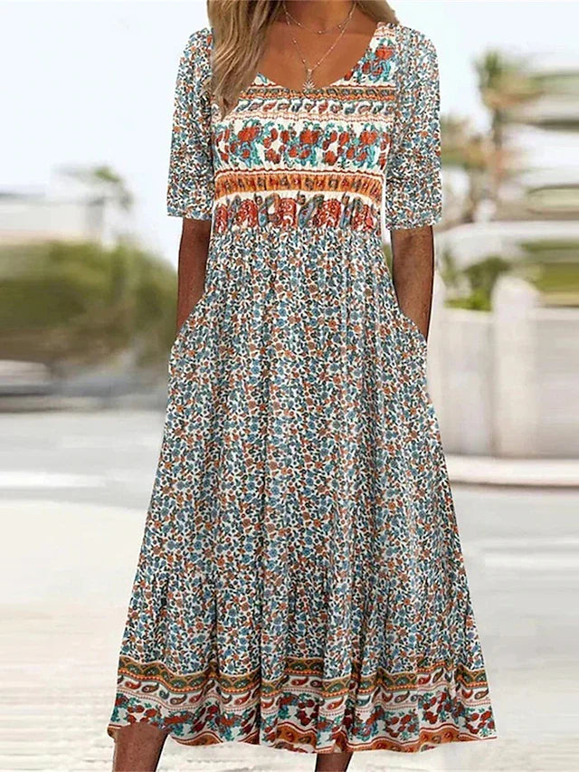 Marigold | Effortless Boho Tiered Midi Dress For Women