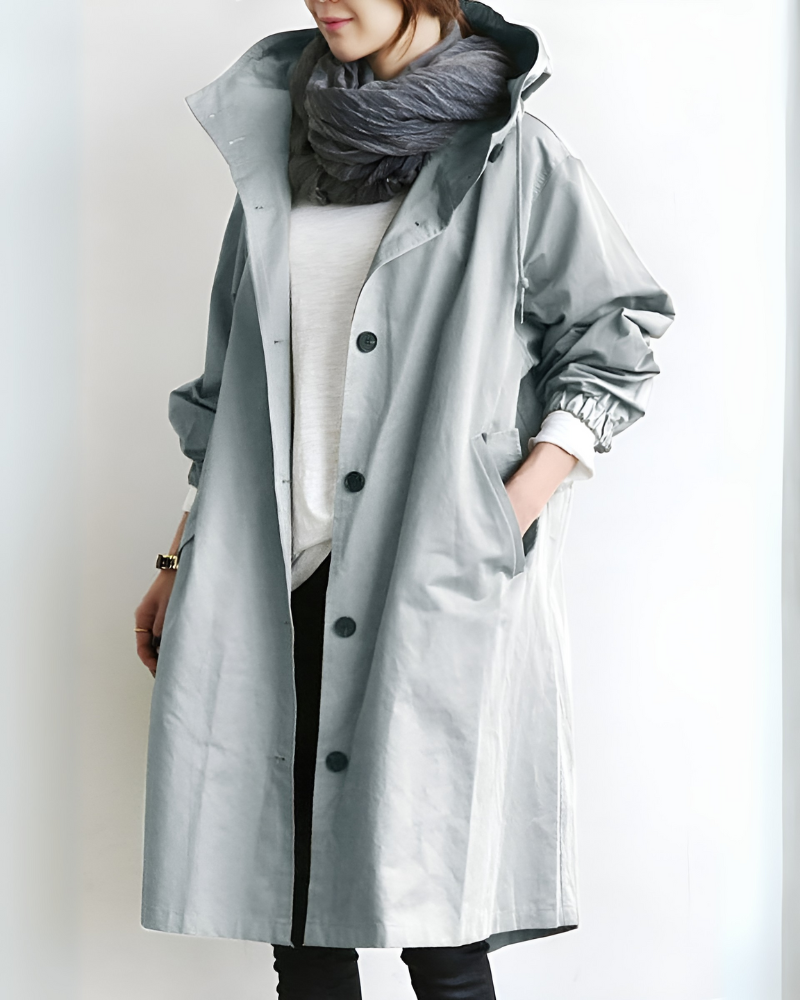 Elena | Timeless Hooded Trench Coat With Classic Elegance