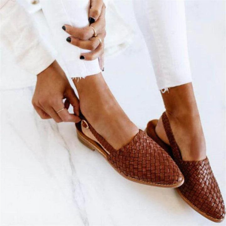Donna | Elegant Woven Vegan Leather Ballet Flats For Women