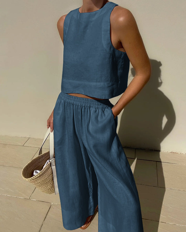 Sienna | Women’s Relaxed Fit Top and Wide-Leg Trousers Set