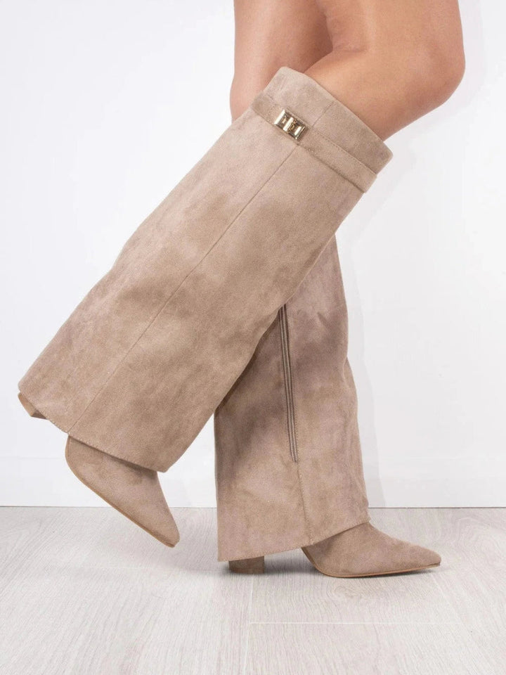 Ava | Women’s Leather Thigh-High Boots With Buckle Detail