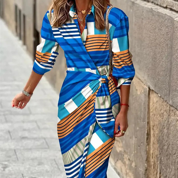 Elena | Women’s Wrap Midi Dress with 3/4 Sleeves