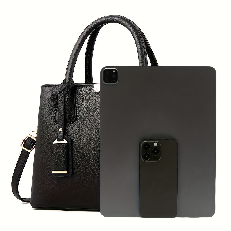 Amelia | Structured Leather Women’s Tote Handbag With Crossbody Strap