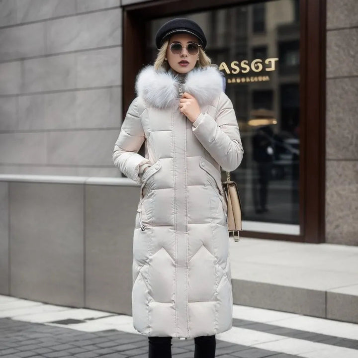 Elena | Hood-Trimmed Quilted Winter Coat for Women