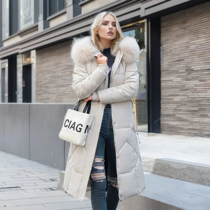 Elena | Hood-Trimmed Quilted Winter Coat for Women