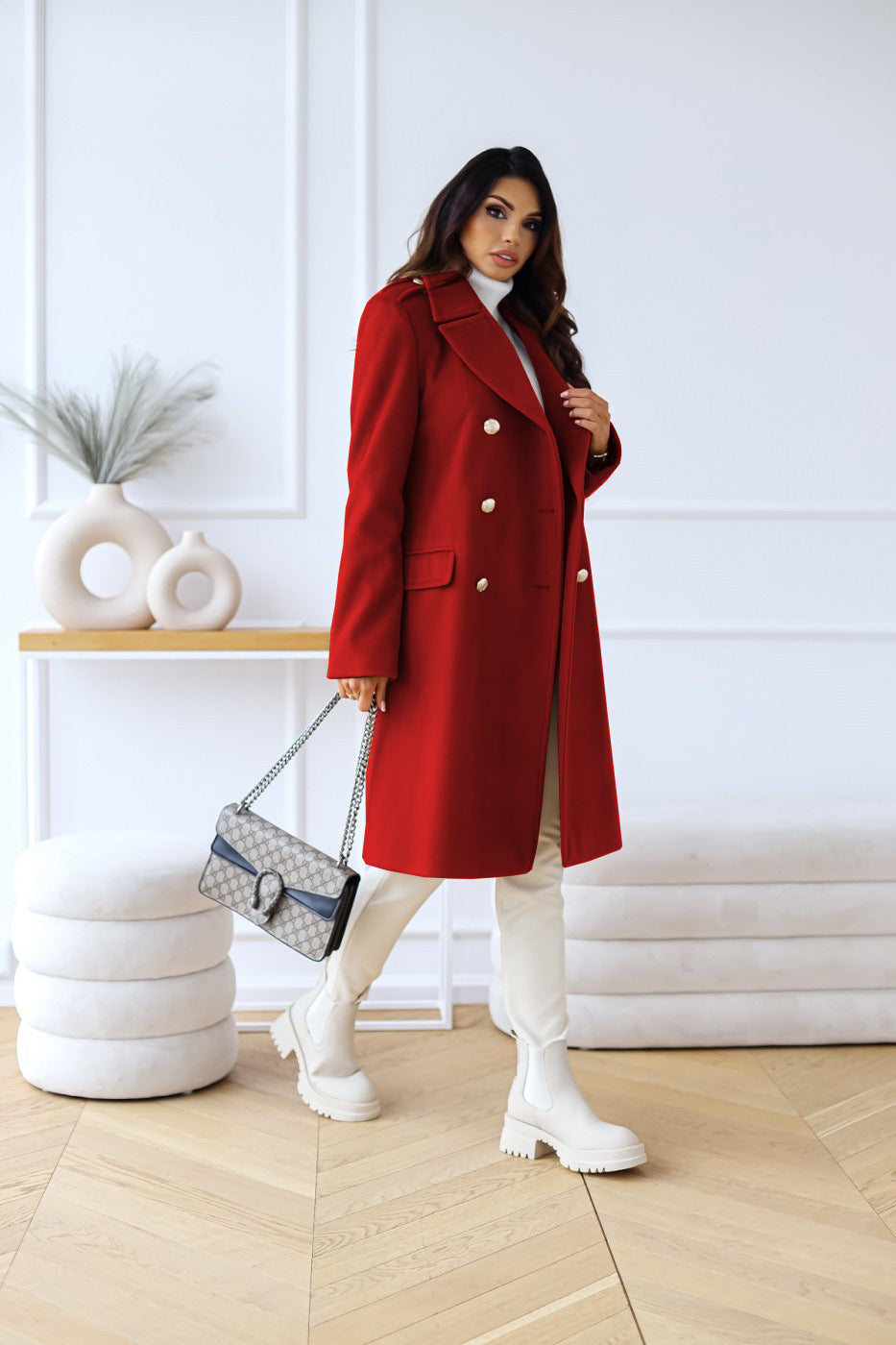 Isabella | Women’s Refined Two-Piece Wool Winter Coat With Double-Button Design
