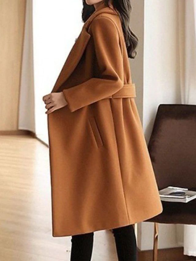 Elise | Tailored Long-Sleeve Winter Coat with Elegant Waist Belt for Women