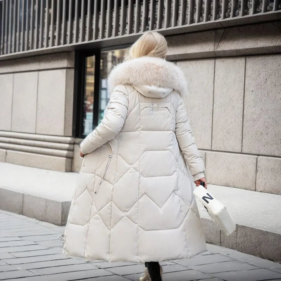 Elena | Hood-Trimmed Quilted Winter Coat for Women