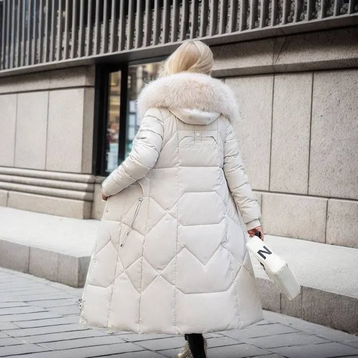 Elena | Hood-Trimmed Quilted Winter Coat for Women