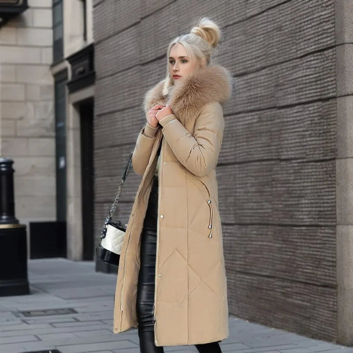 Elena | Hood-Trimmed Quilted Winter Coat for Women