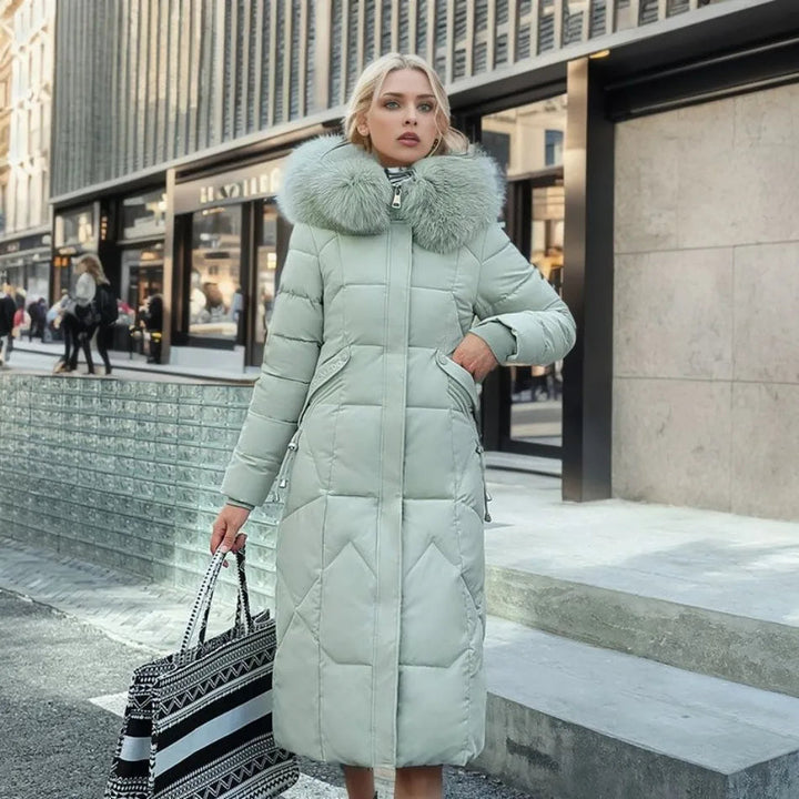 Elena | Hood-Trimmed Quilted Winter Coat for Women