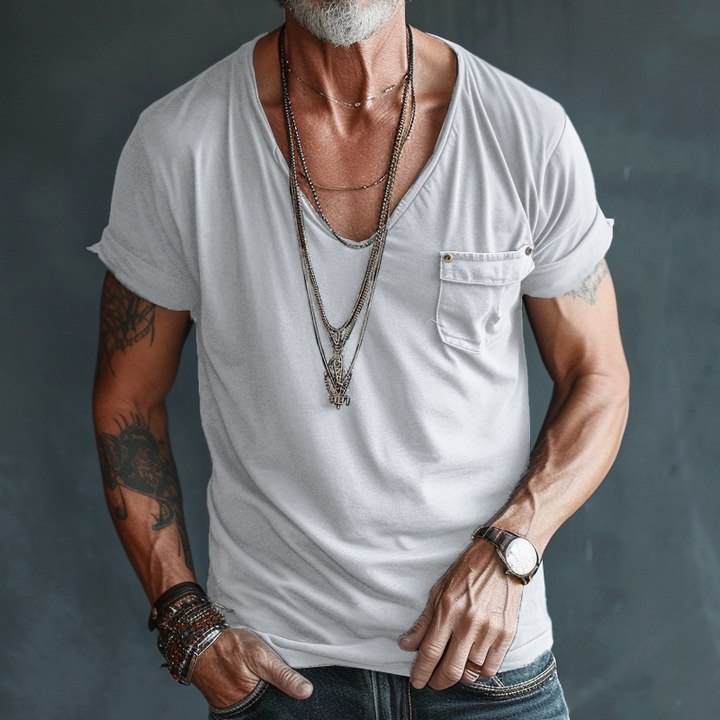 Leo | Men’s V-Neck Pocket Short Sleeve T-Shirt