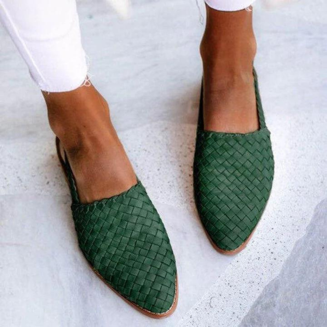 Donna | Elegant Woven Vegan Leather Ballet Flats For Women