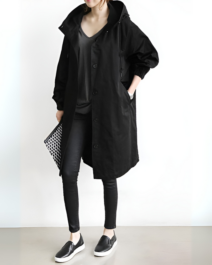 Elena | Timeless Hooded Trench Coat With Classic Elegance