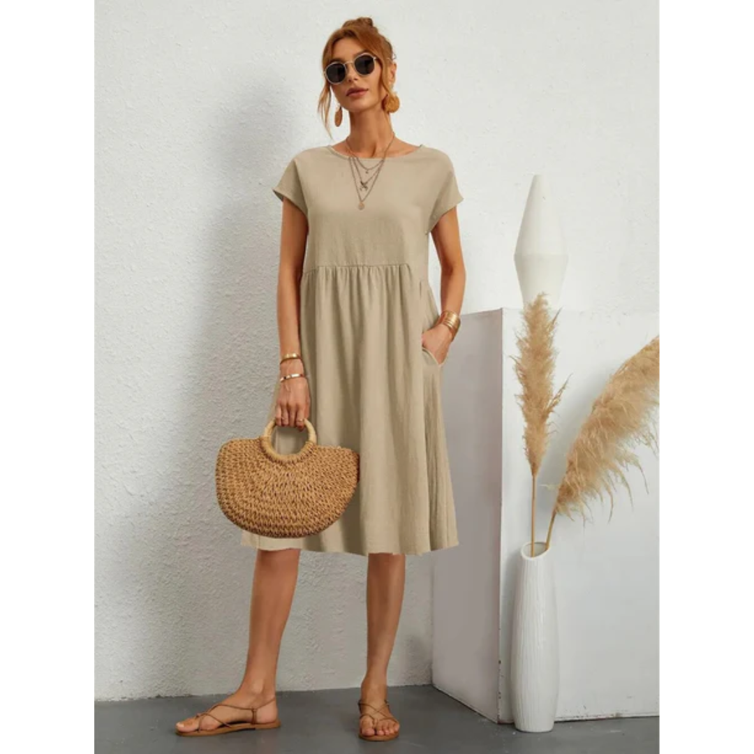 Bianca | Women’s Stylish Short Sleeve Summer Midi Dress