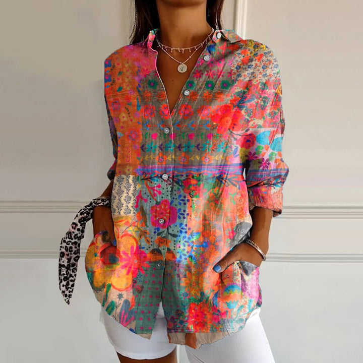 Elena | Classic Floral Print Women’s Blouse