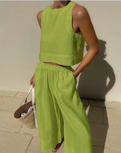 Sienna | Women’s Relaxed Fit Top and Wide-Leg Trousers Set