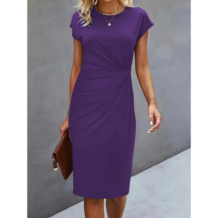 Elise | Women’s Short Sleeve Formal Midi Dress