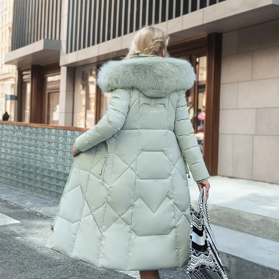 Elena | Hood-Trimmed Quilted Winter Coat for Women