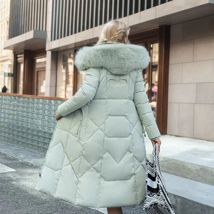 Elena | Hood-Trimmed Quilted Winter Coat for Women