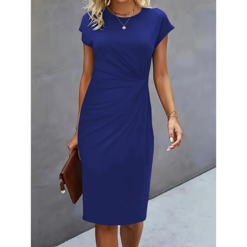 Elise | Women’s Short Sleeve Formal Midi Dress
