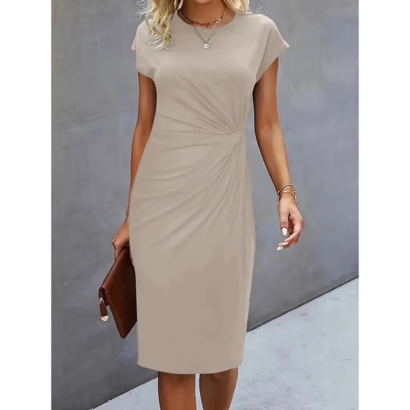 Elise | Women’s Short Sleeve Formal Midi Dress