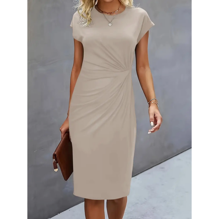 Elise | Women’s Short Sleeve Formal Midi Dress