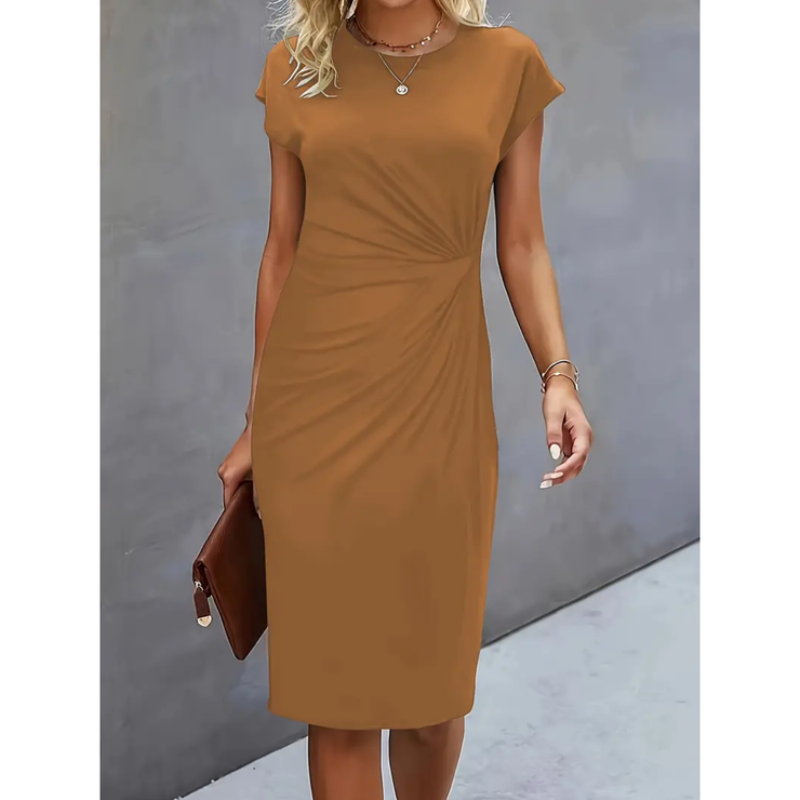 Elise | Women’s Short Sleeve Formal Midi Dress