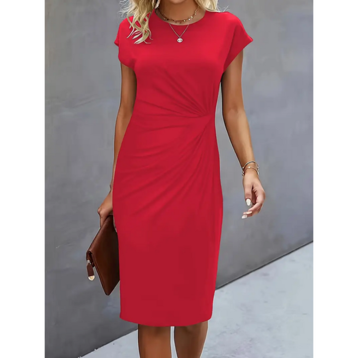 Elise | Women’s Short Sleeve Formal Midi Dress