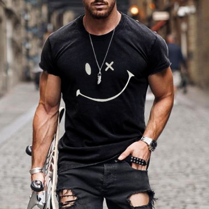 Ryder | Men’s Vintage Smiley Print Round Neck T-Shirt